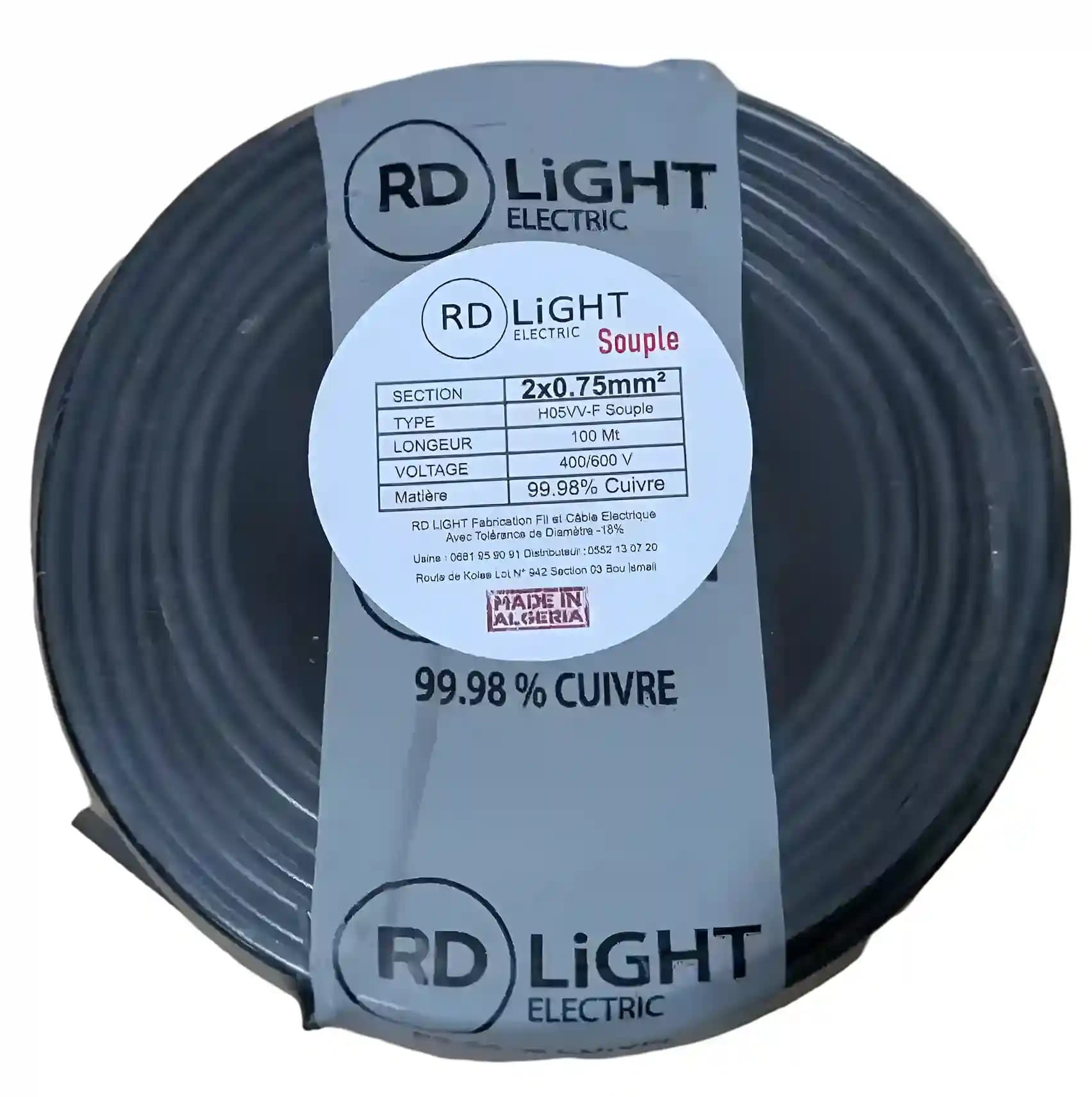 Câble souple DELKA 2x0,75 mm² - cuivre