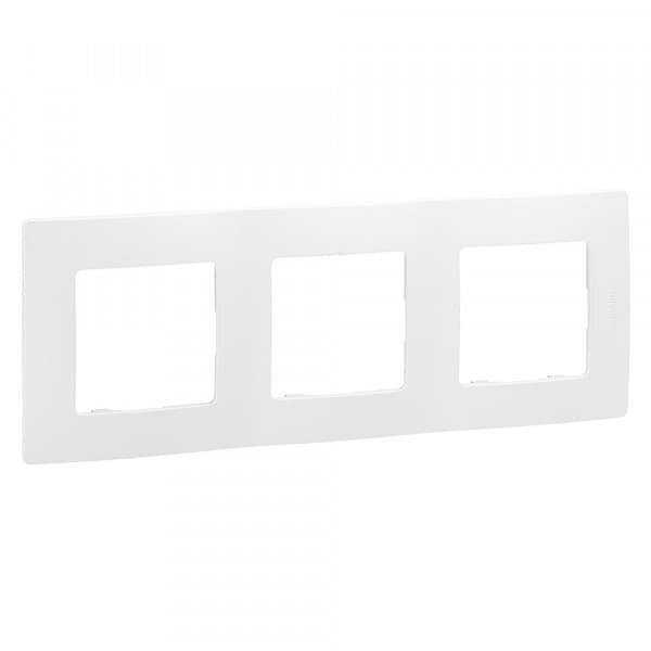 Plaque de finition Legrand Niloé 3 postes, blanc (réf. 665003) — 2