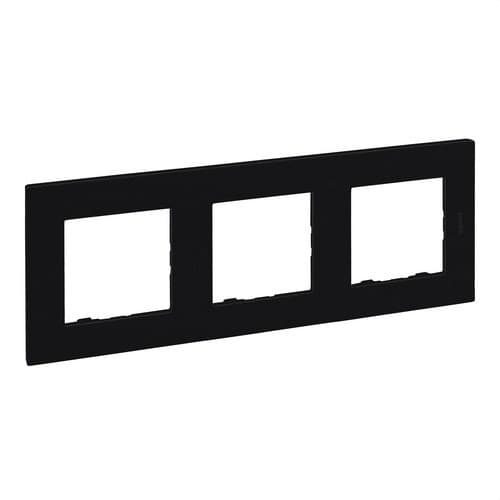 Plaque 3 postes Legrand Niloé Step, noir mat