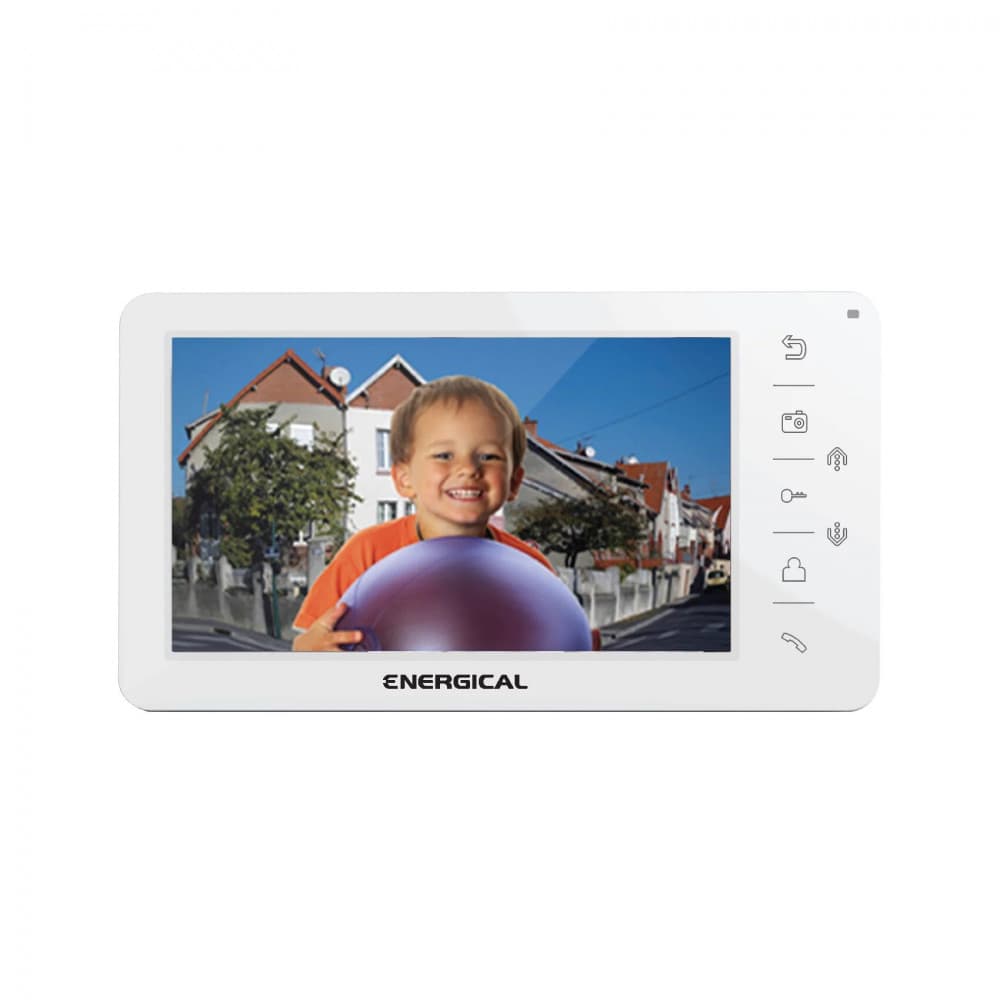 Moniteur visiophone ENERGICAL VFE 03 – écran 7 pouces, 4 fils, blanc
